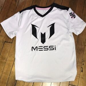 Messi Kids White and Black Soccer Jersey